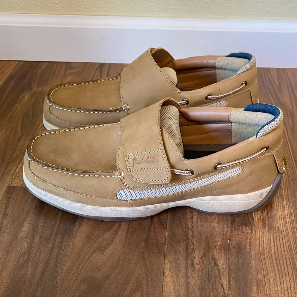 NWOT $188 Per-Lite Men’s Oliver Diabetic shoes with Velcro-tan (men’s size 12 W)